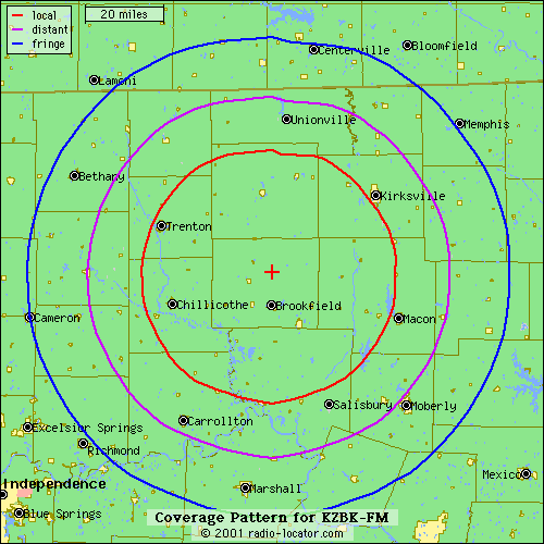 KZBK Coverage Map